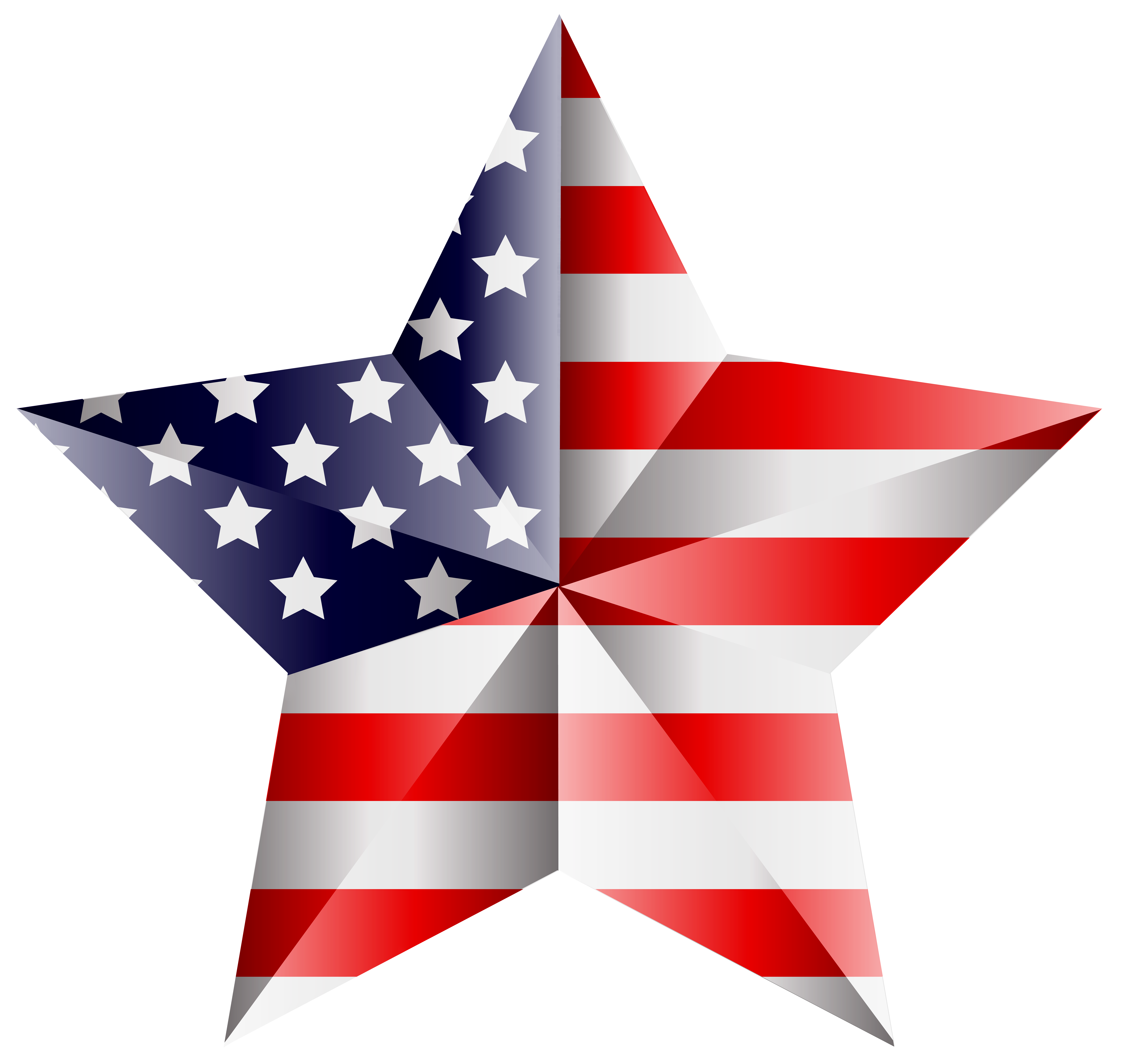 American Star Transparent PNG Clip Art Image.