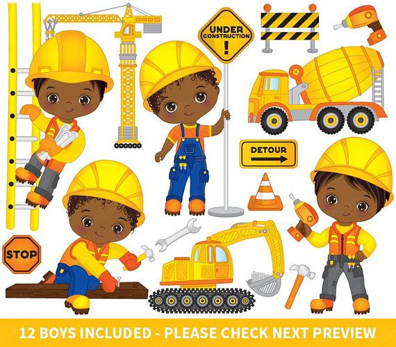 Construction Boys Clipart.