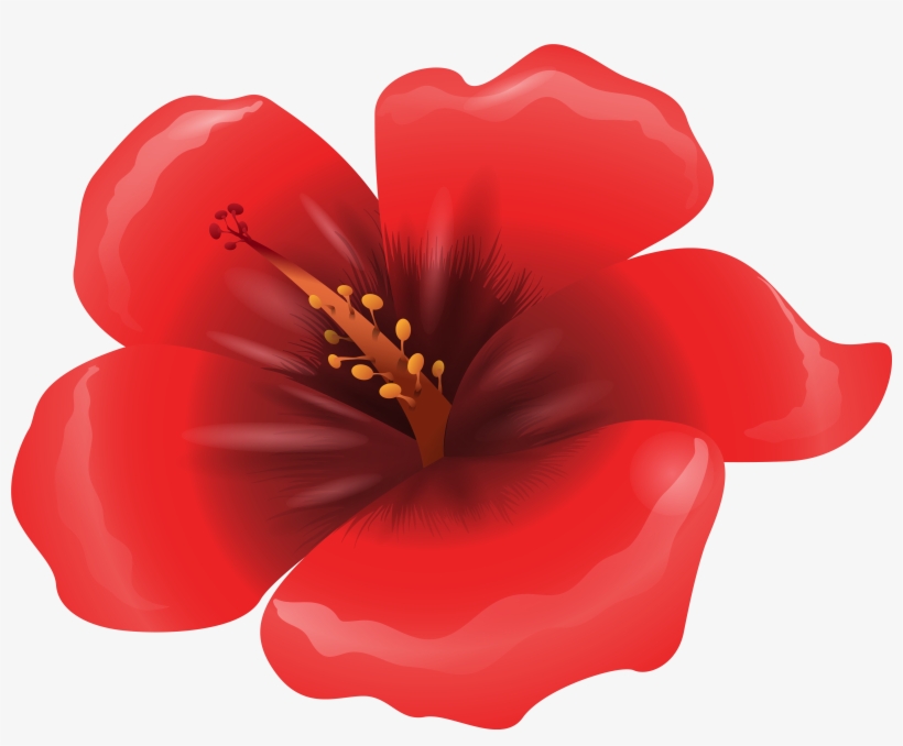 Large Red Flower Clipart Png Image.