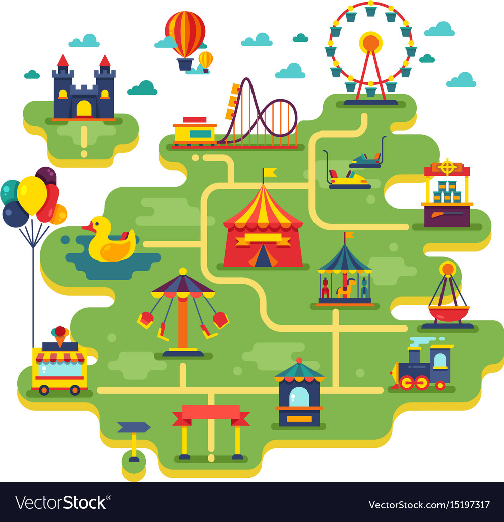 Family fun amusement park map.