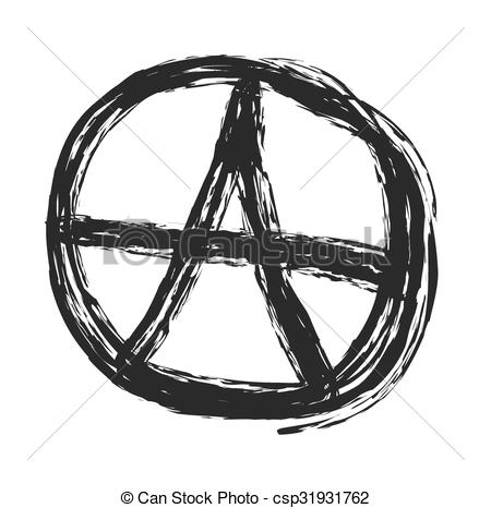 Clipart Vector of Anarchy symbol or sign. Anarchy, punk, anarchism.