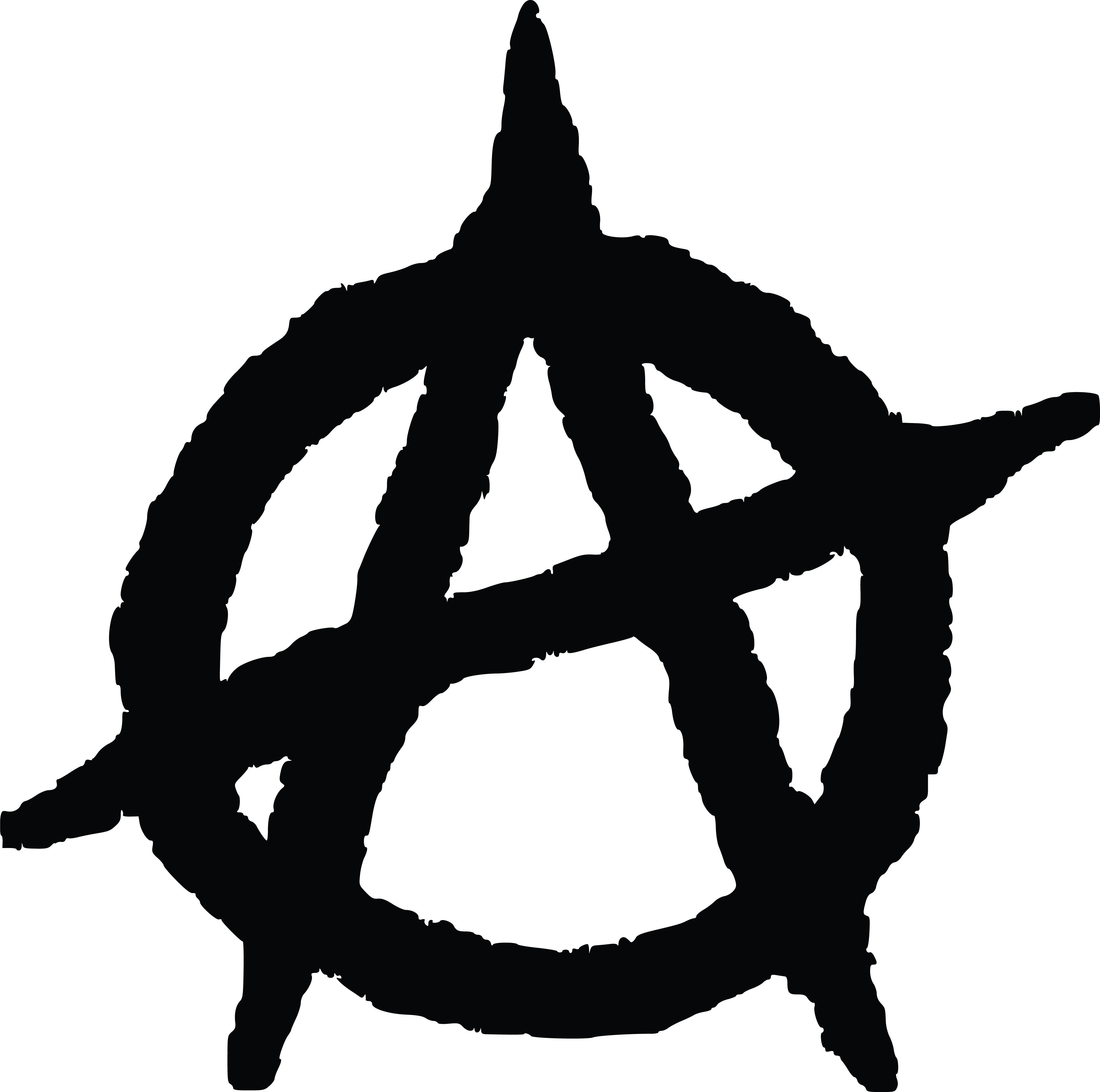 Clipart of a Black Anarchy A Over a Circle.