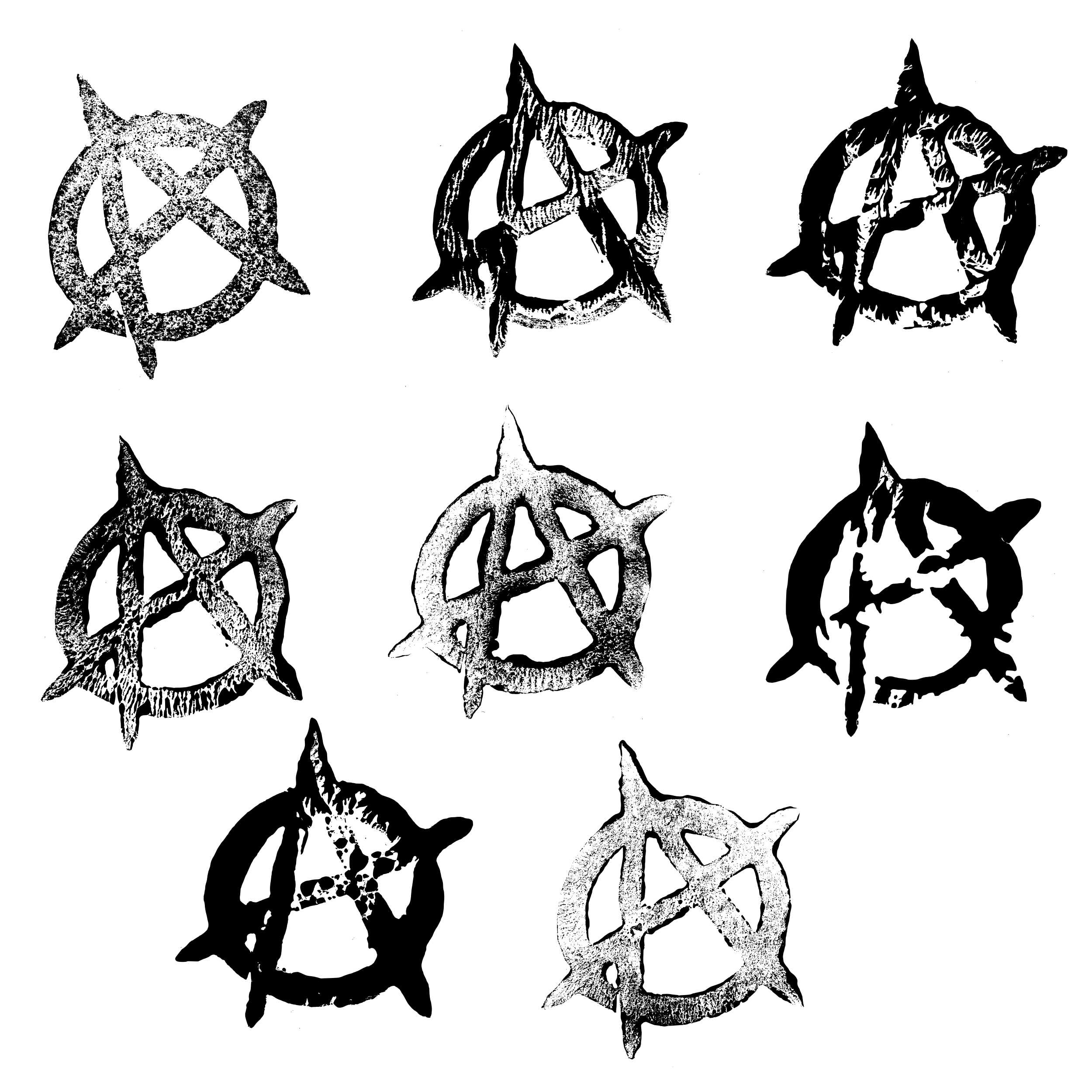 8 Grunge Anarchy Symbol (PNG Transparent).