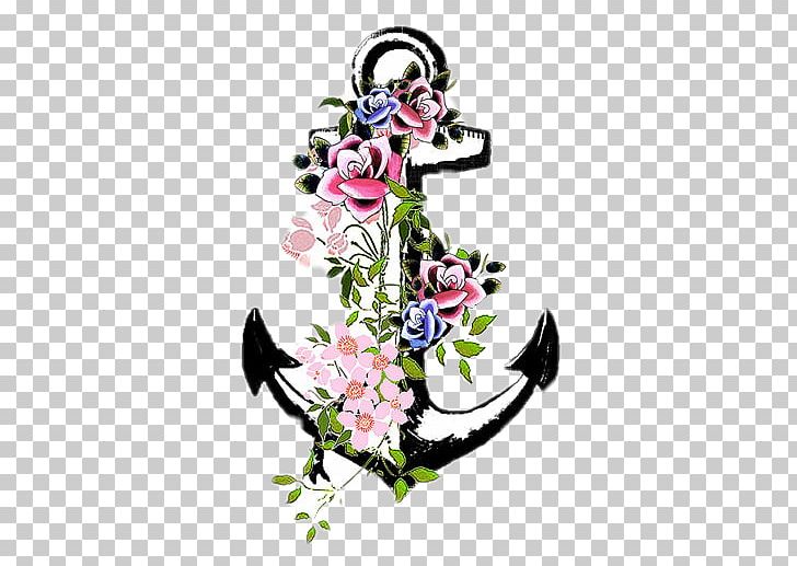 Tattoo Flower Flash Anchor Color PNG, Clipart, Anchor, Art.