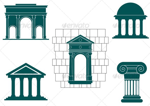 Symbols of ancient buildings Symbols of ancient buildings.
