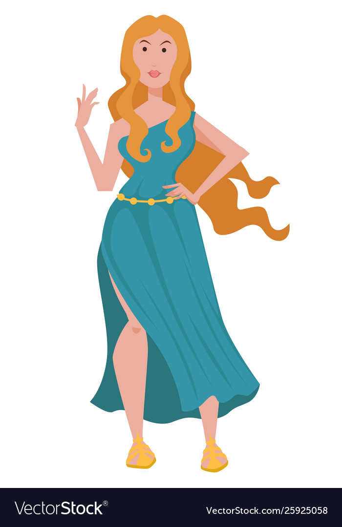 Aphrodite ancient greek goddess isolated female.