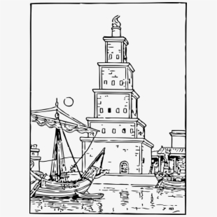 Ancient, Lighthouse, Building, Ships.