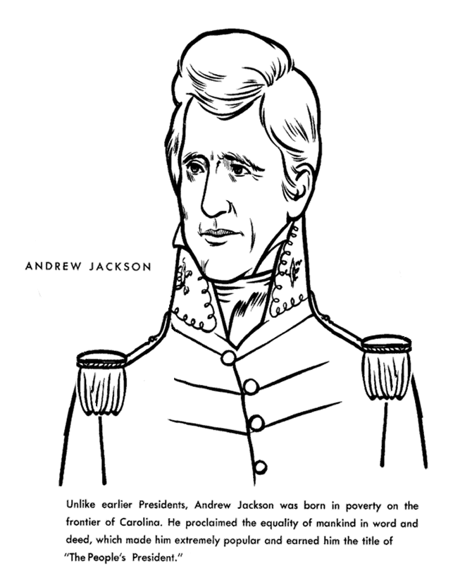 Andrew Jackson Coloring.