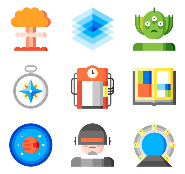 4 android robot flat icon packs.