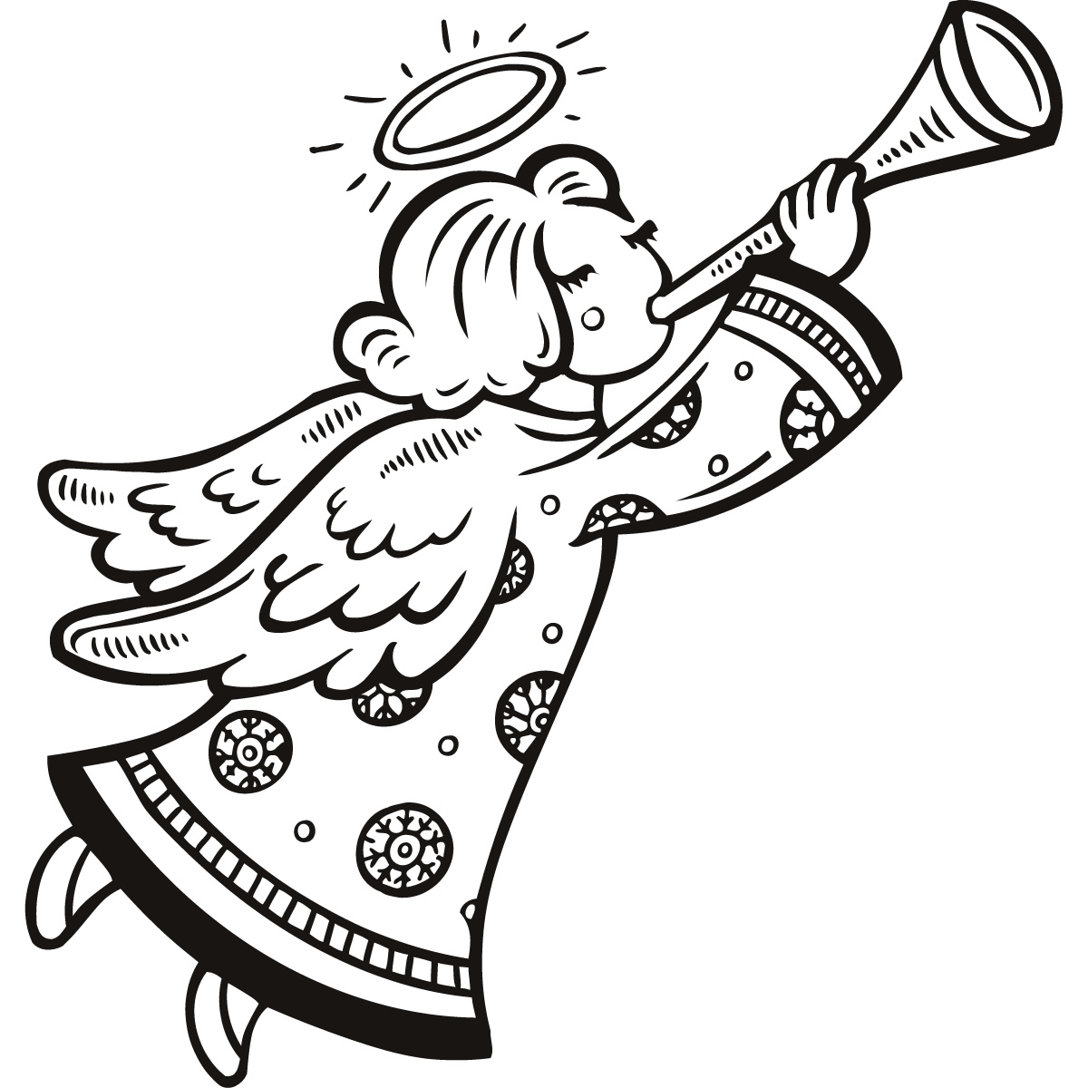 Christmas Angel Black And White &183 clipart free image.