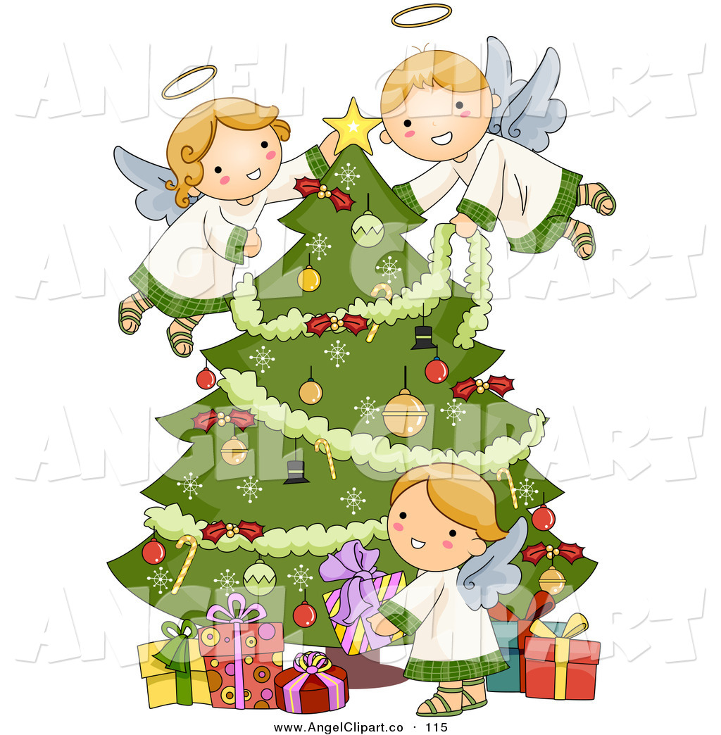 Christmas Angel Tree Clipart.