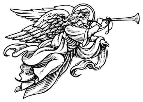 Christmas Angel Clipart Black And White.