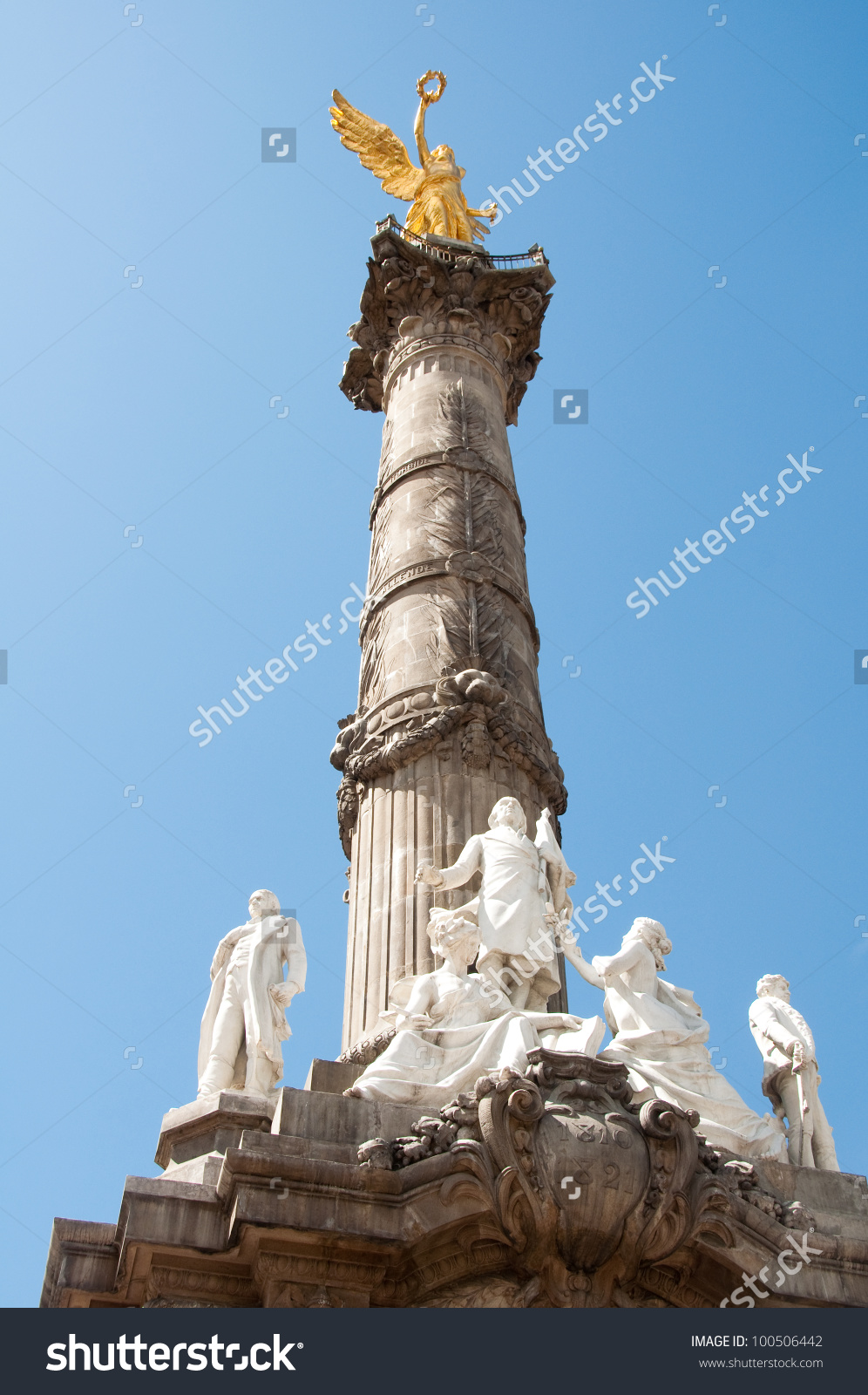 The Angel Of Independence (Victory Column) In Mexico City. Stock.