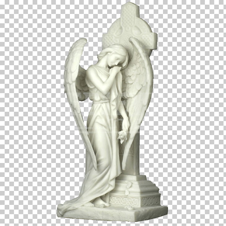 Statue Figurine Weeping Angel Sculpture, incense burner PNG.