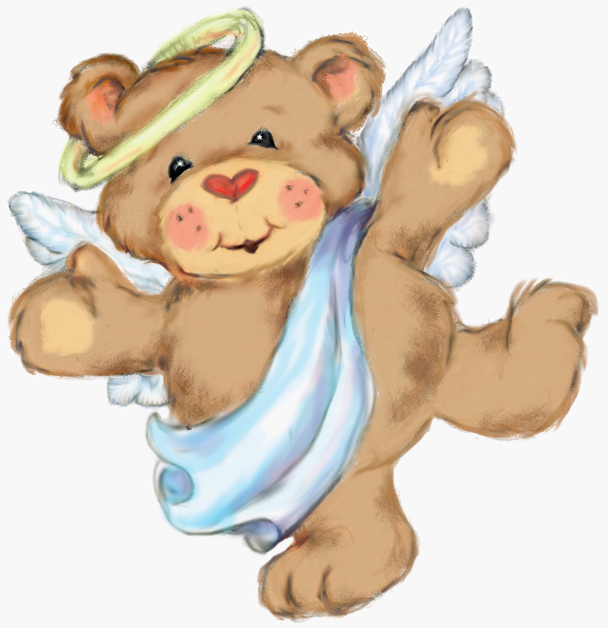 Angel,bear,teddy bear,cute,happy.