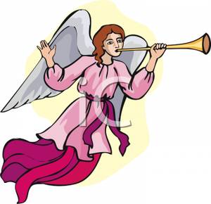Angel Blowing Trumpet Clipart.
