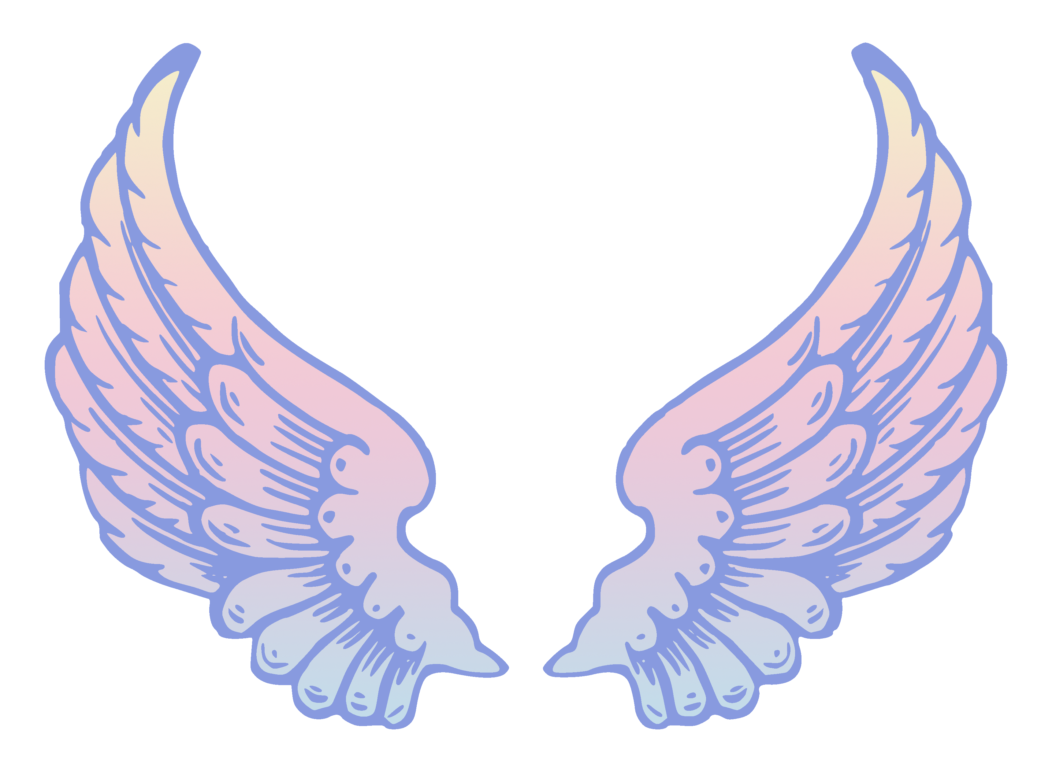 Public Domain Pastel Angel Wings.