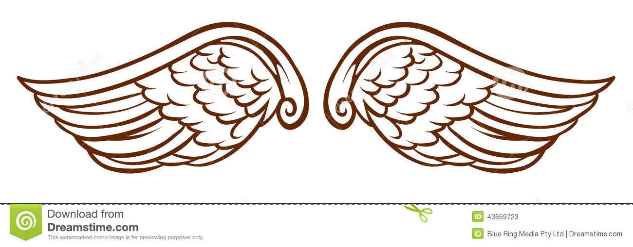 Simple Angel Wings Drawing at GetDrawings.com.