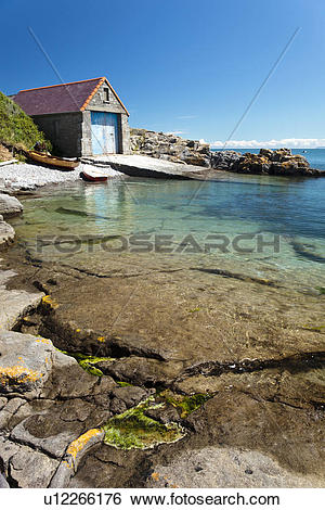 Stock Images of Wales, Anglesey, Moelfre, The old lifeboat station.