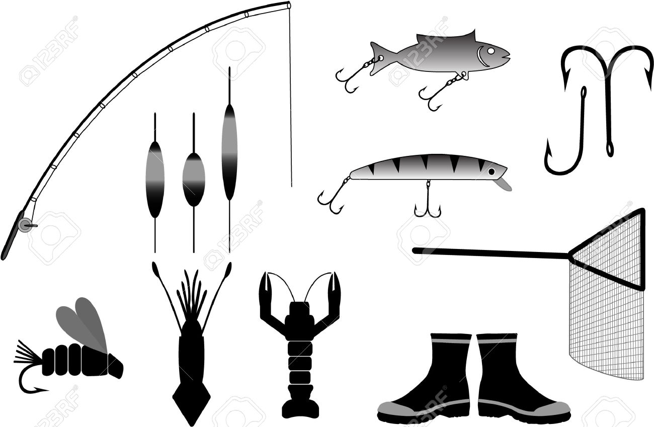 Fishing Gear Vector Illustration Royalty Free Cliparts, Vectors.
