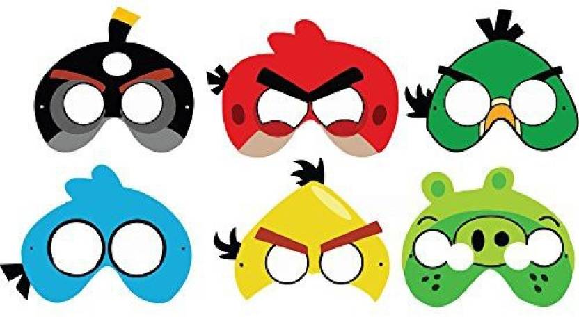 PARTY PROPZ ANGRY BIRD BIRTHDAY DECORATION/ EYE MASK SET OF 10.