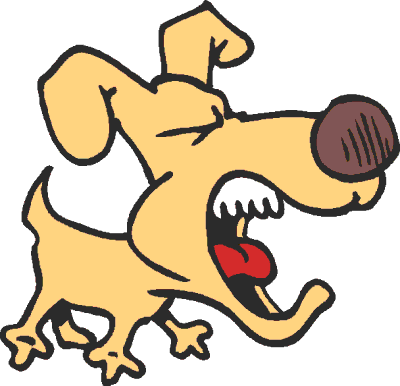 Angry dog scared dog clipart.