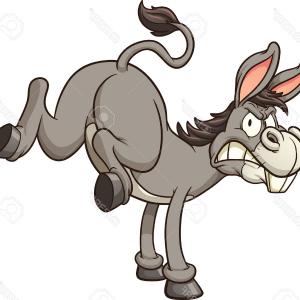 Stock Illustration Braying Cartoon Donkey Vector Clip.