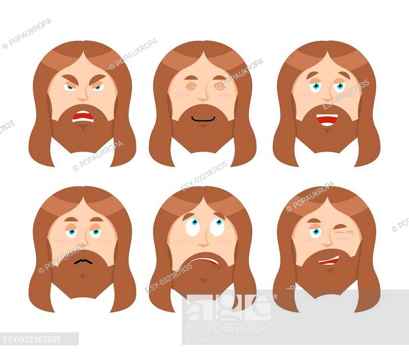 Jesus Emotions. Set expressions Picture of Jesus Christ.
