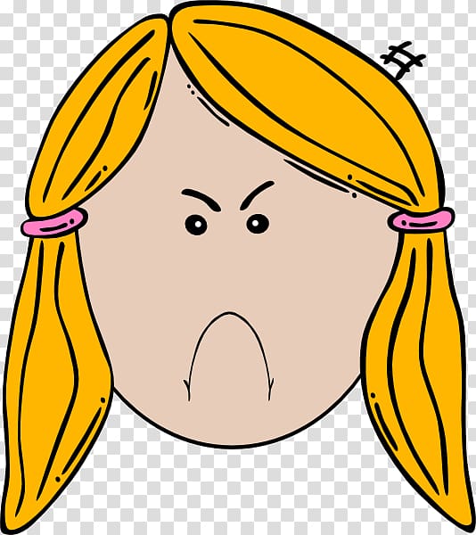 Face Girl Cartoon , Angry Face Pics transparent background.
