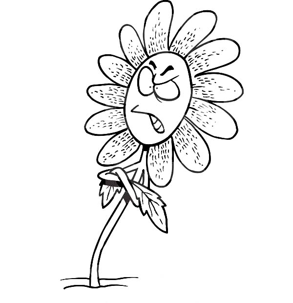 Cartoon Pictures Of Flowers To Color.