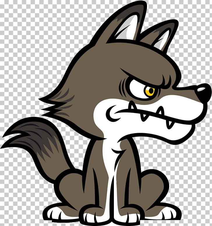 Big Bad Wolf Dog Cartoon , Wolf Free dig pattern, angry.