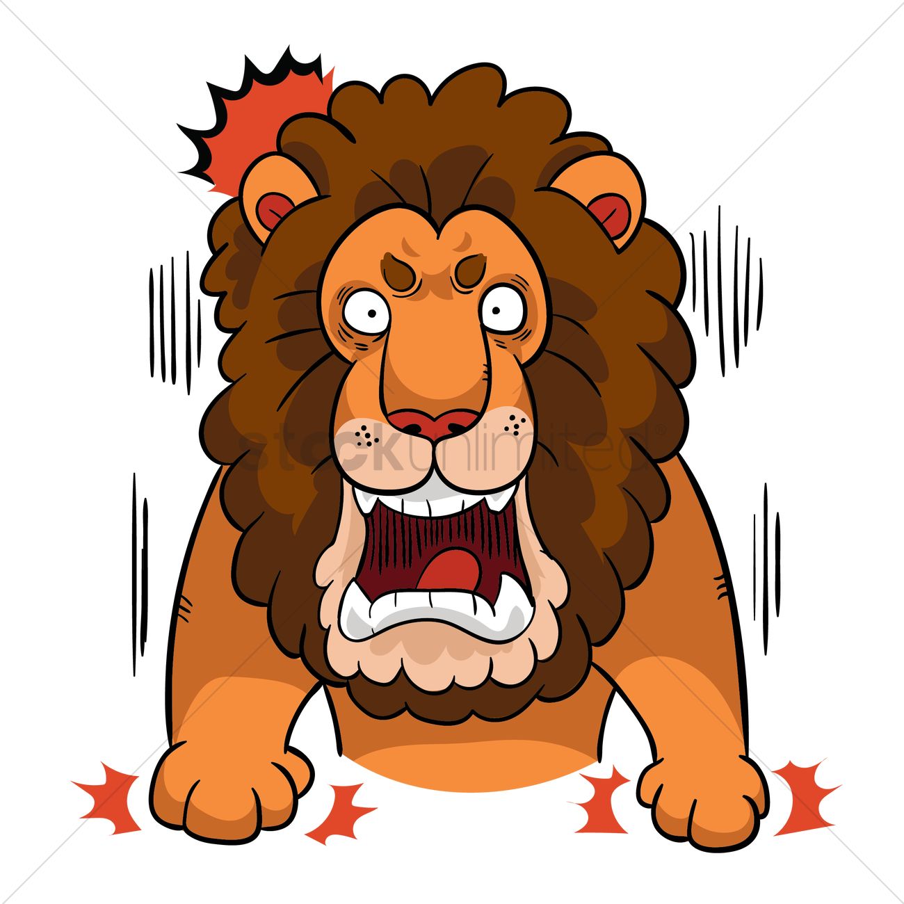 fierce lion cartoon