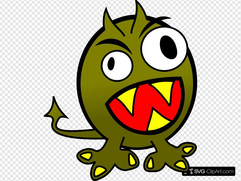 Small Funny Angry Monster Clip art, Icon and SVG.