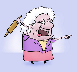 Grumpy Old Woman Clipart.
