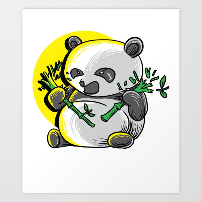 Panda monium Pandamonium shirt angry Kawaii panda Art Print by wwb.