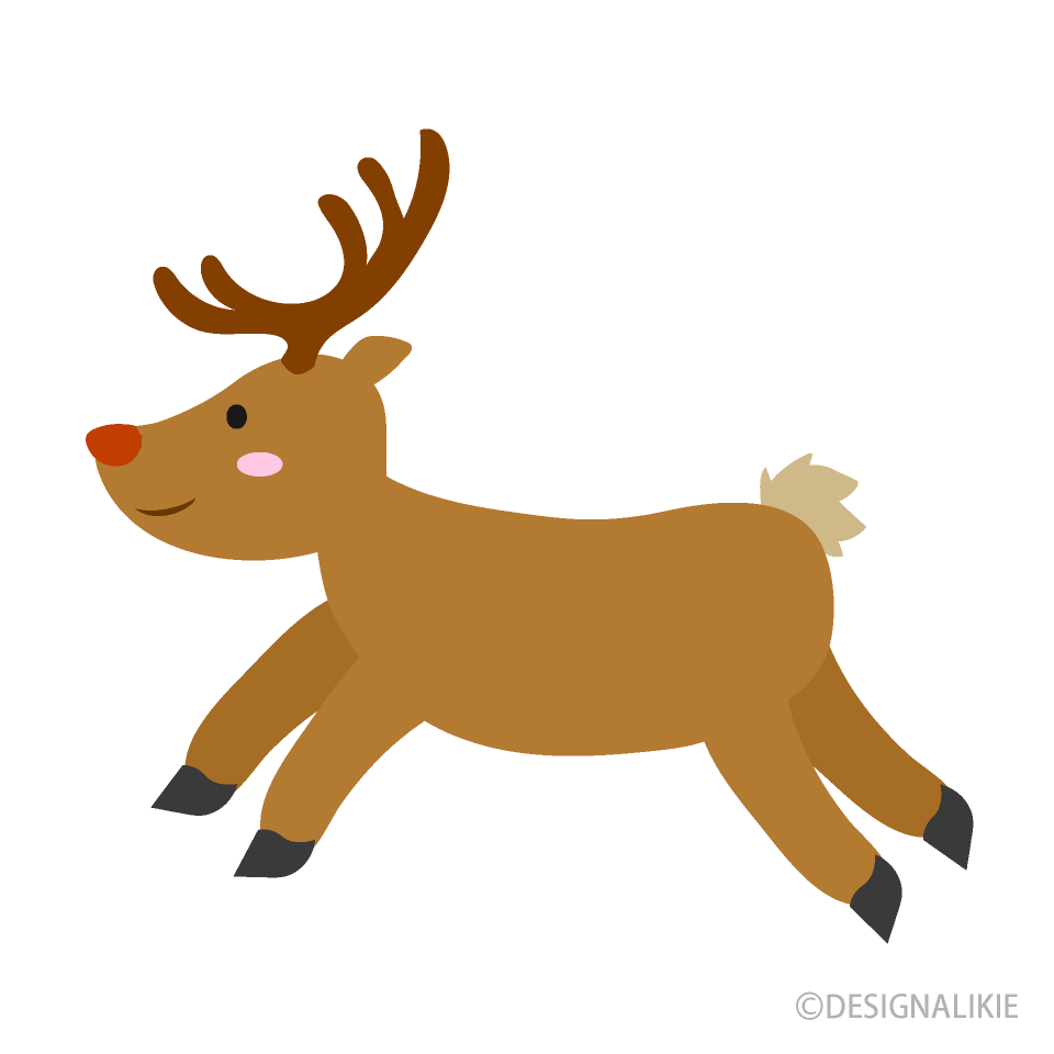 Free Cute Reindeer Running Clipart Image｜Illustoon.