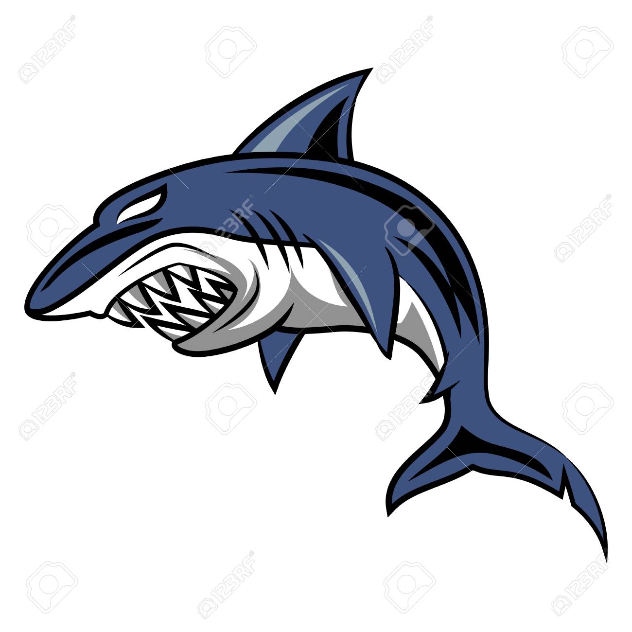 Angry shark mascot..