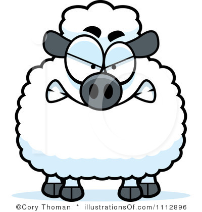 Angry Black Sheep Clipart.