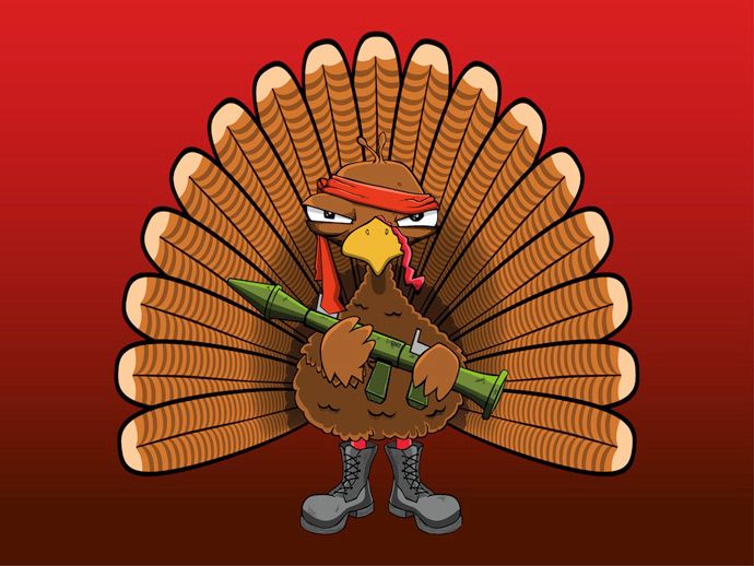 Colorful cartoon turkey character vector Illustration.