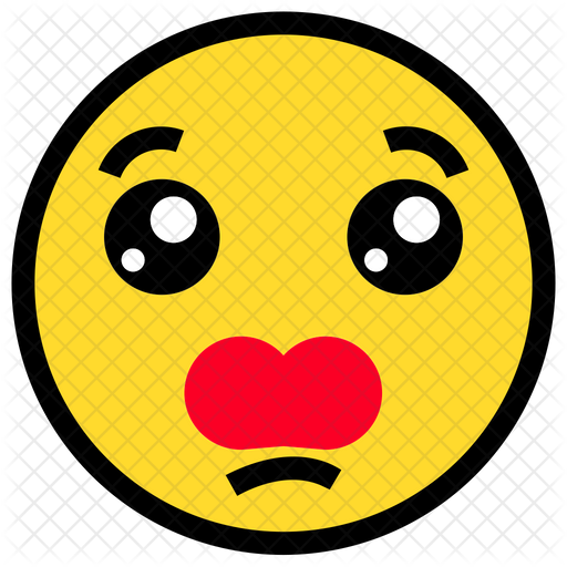 Anguished Face Emoji Icon.