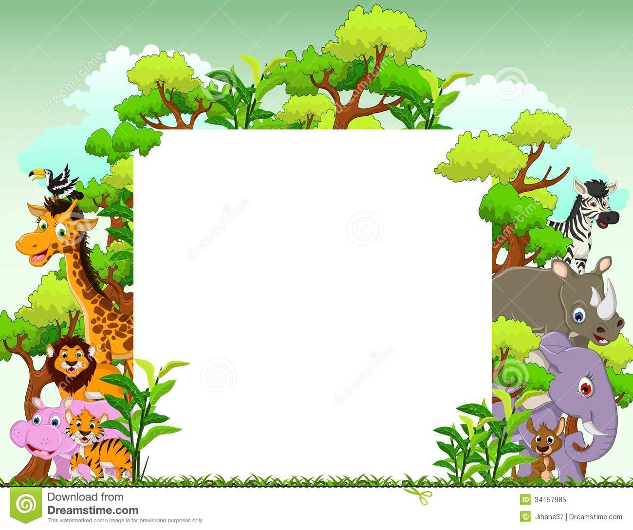 Jungle Animal Background Clipart.