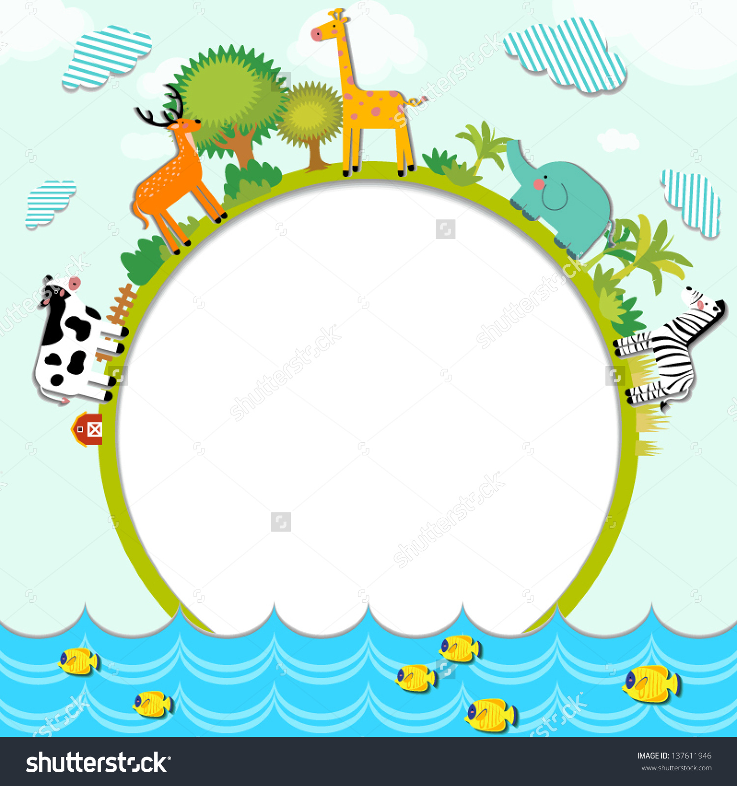 Jungle Animal Background Clipart.