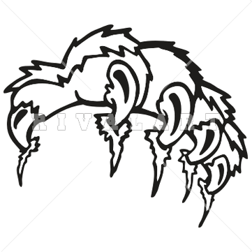 Mascot Clipart Image of Animal Claw Marks Paw.