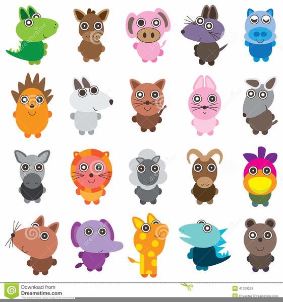 Cute Jungle Animal Clipart.