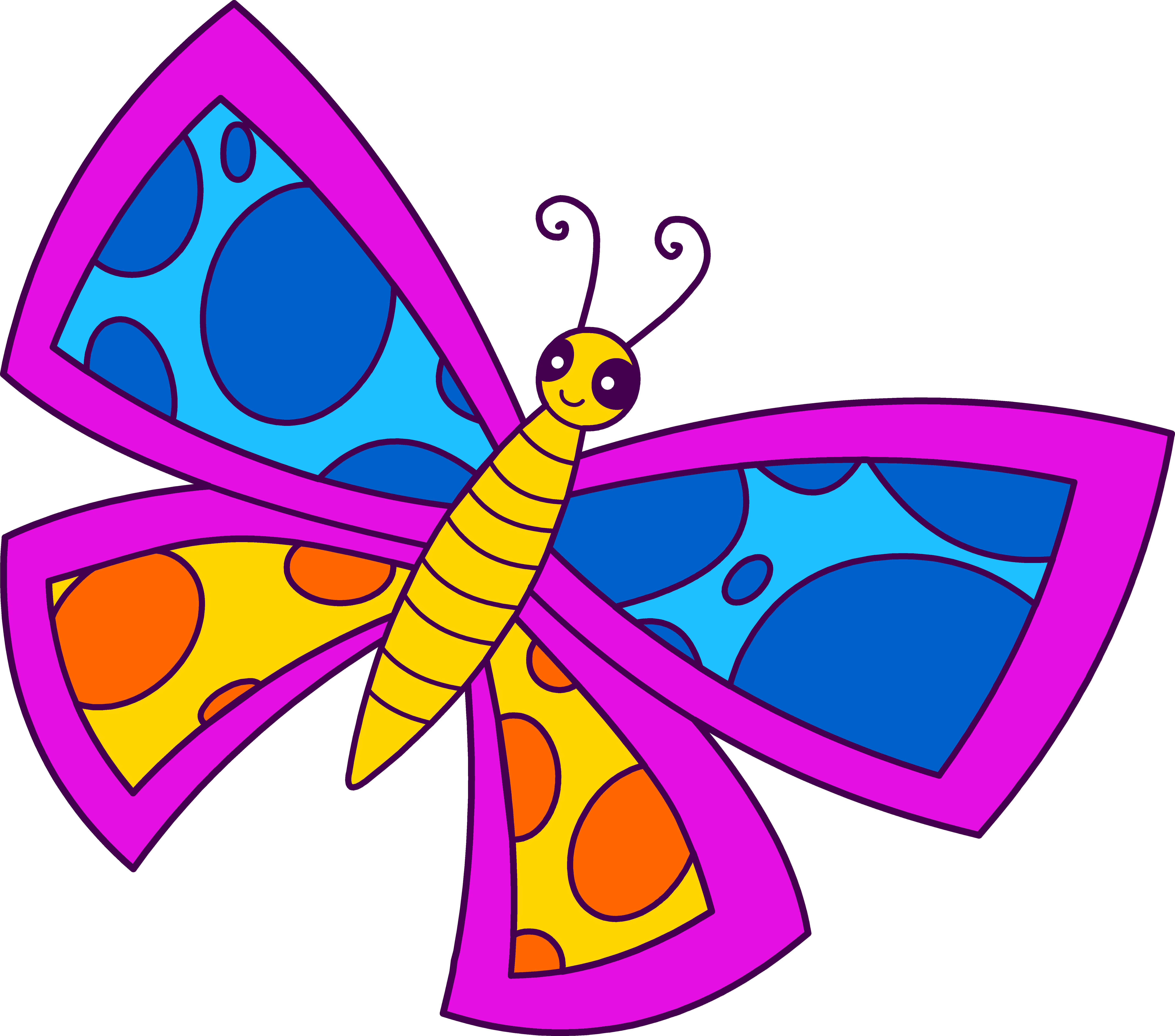Insects clipart colorful flying butterfly, Insects colorful.