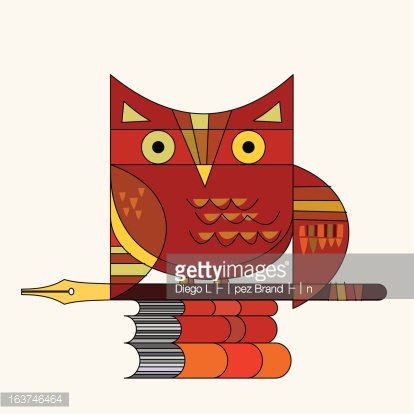 Owl, Pen and Books premium clipart.