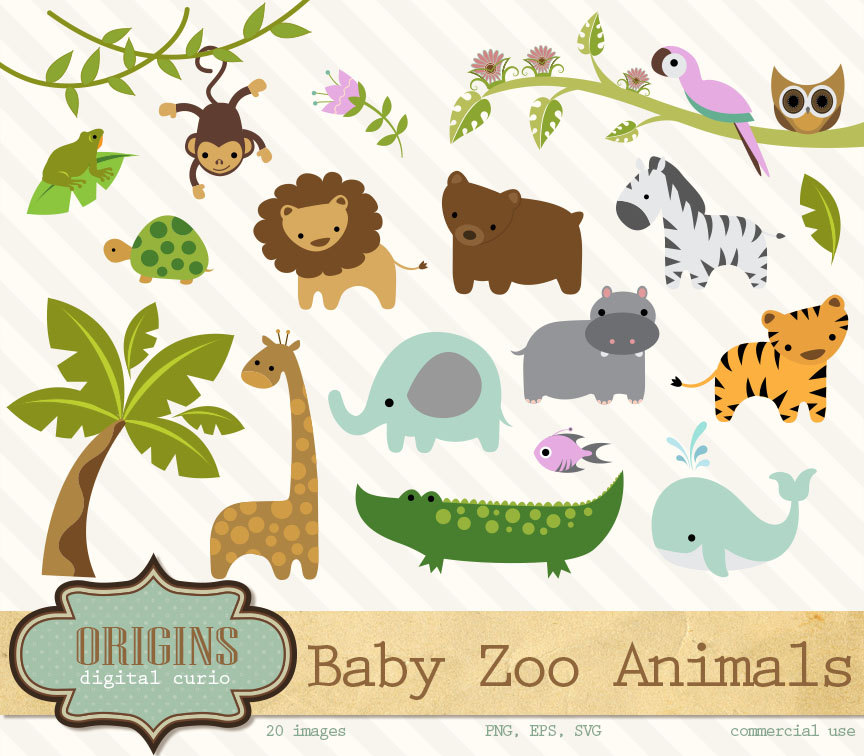 Baby Zoo Animals Clipart.