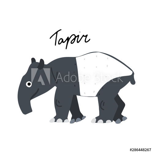 South America Animal Clipart Vector Drawing.