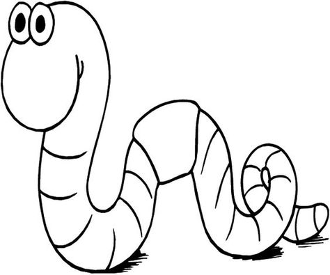 worm clip art black and white.