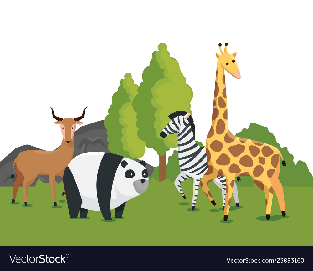 Wild animals in the nature safari conservation.